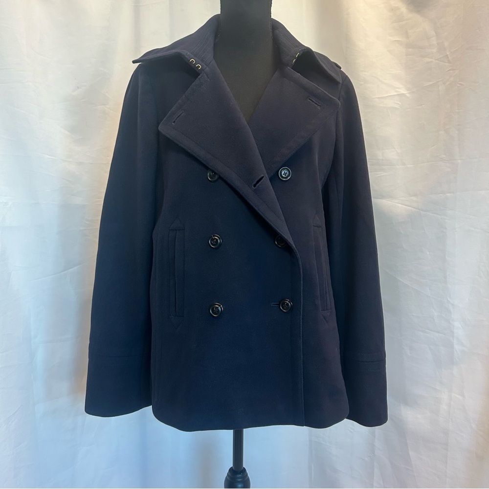 J.Crew Navy Blue Double Breasted Wool Peacoat Jacket Women’s TXL - Picture 13 of 14